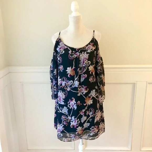 WHBM Floral Shift Dress S Black - Picture 5 of 8